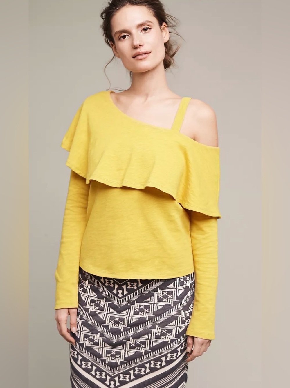 NWT Anthro Postmark Asymmetrical Ruffle Top